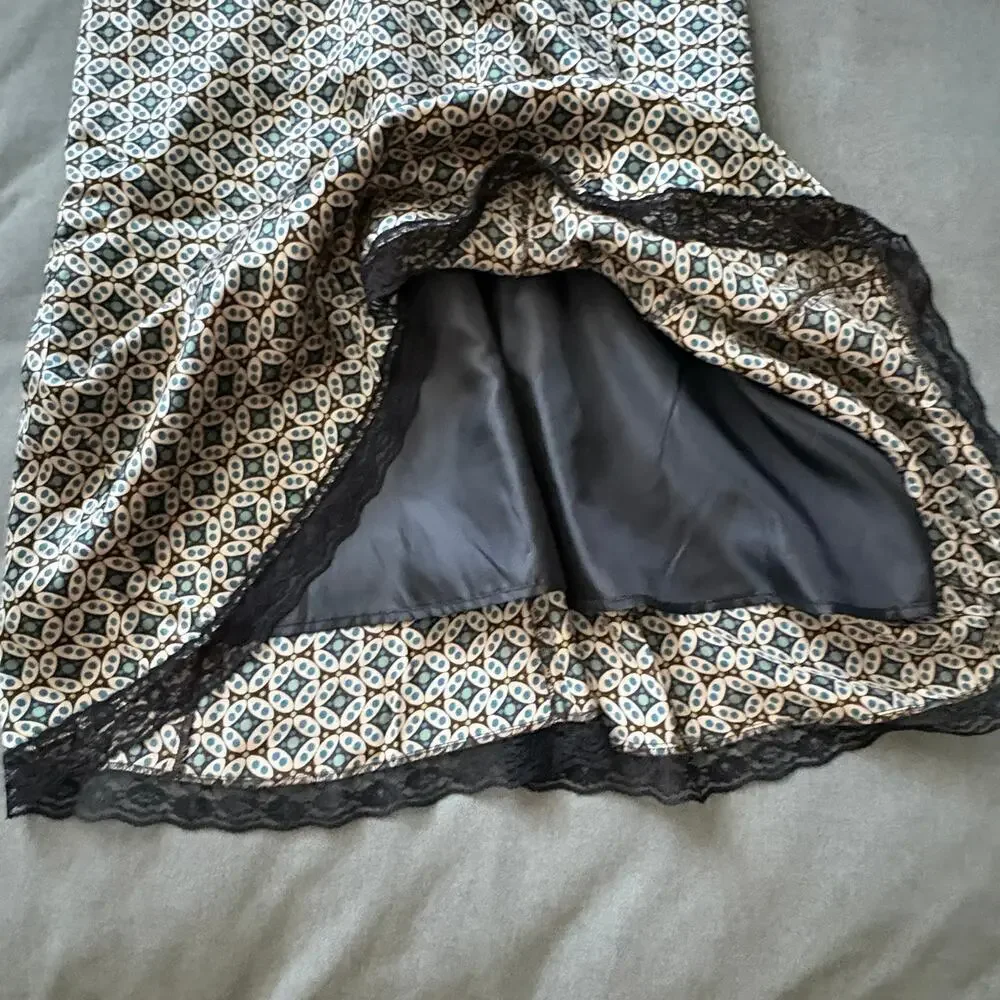 The Limited 100% Silk Lace Trim Skirt Size 12 Dark Academia Y2K Boho Vixen